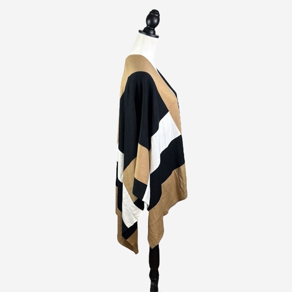 NEW Parrish LA Colorblock Knit Over Shoulder Wrap OS One Size Neutral - Picture 7 of 13